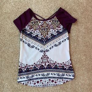 Maurice’s top with cross-cross back detail size M